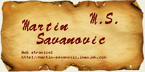 Martin Savanović vizit kartica